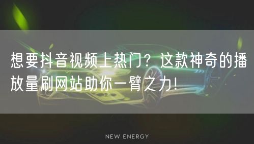 想要抖音视频上热门？这款神奇的播放量刷网站助你一臂之力！