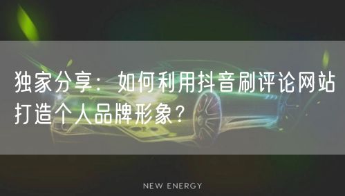 独家分享:如何利用抖音刷评论网站打造个人品牌形象?