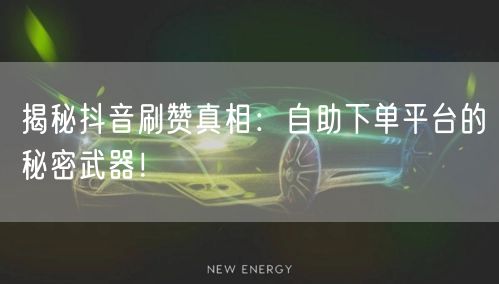 揭秘抖音刷赞真相：自助下单平台的秘密武器！