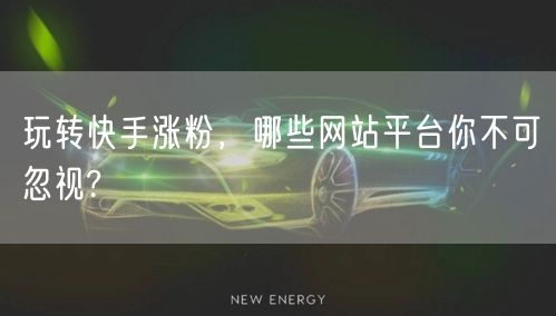 玩转快手涨粉，哪些网站平台你不可忽视?