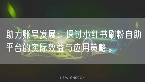 助力账号发展:探讨小红书刷粉自助平台的实际效益与应用策略。