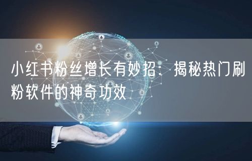 小红书粉丝增长有妙招:揭秘热门刷粉软件的神奇功效